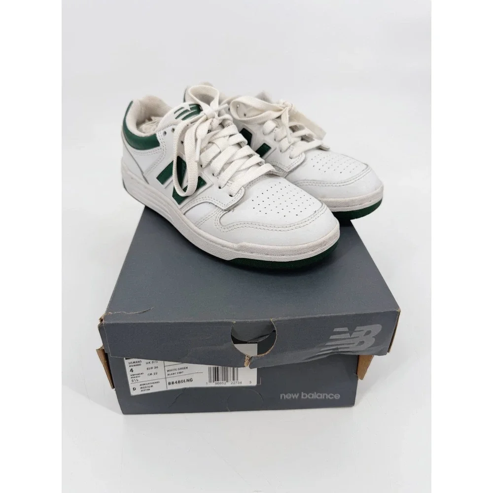 New Balance 480 Sneaker White Green Good BB480LNG Court Shoe Women 5.5